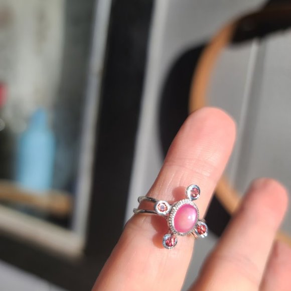 Star ruby & garnet sterling ring sz6.5 - Picture 8 of 10